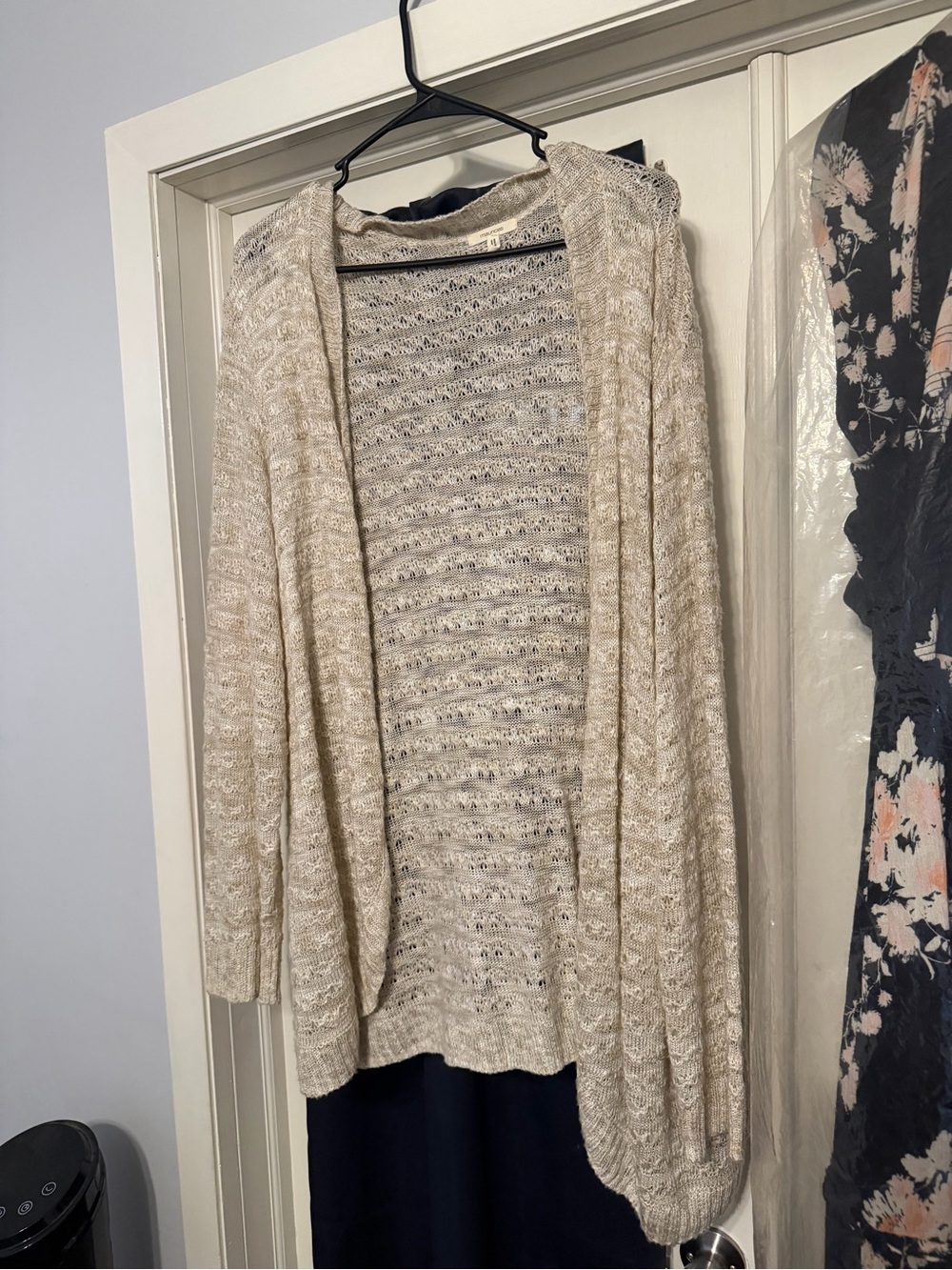 Maurices Cream Open-Front Knit Cardigan